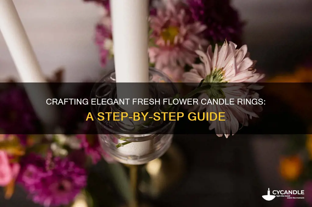 how to make fresh flower candle rings