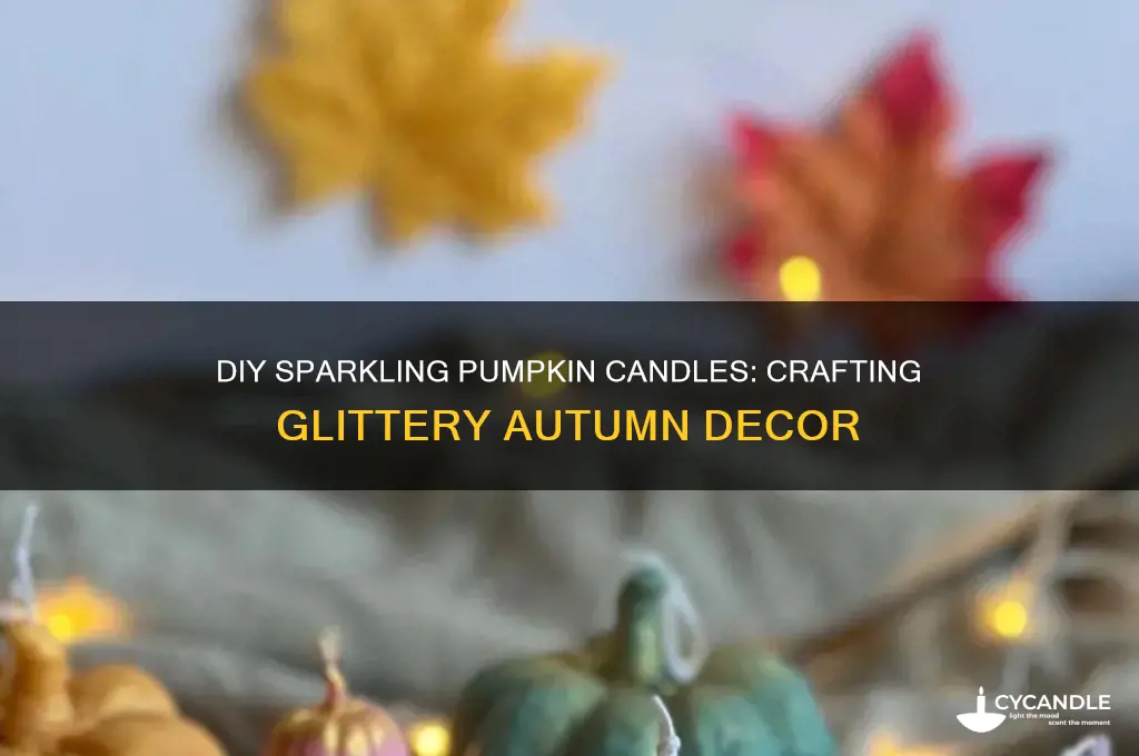 how to make glitter pumpkin candles