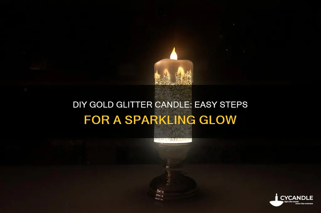 how to make gold glitter candle