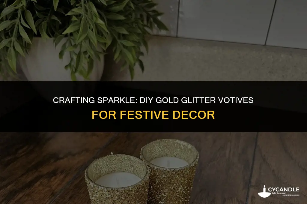 how to make gold glitter votives