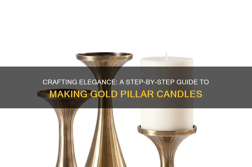 how to make gold pillar candle