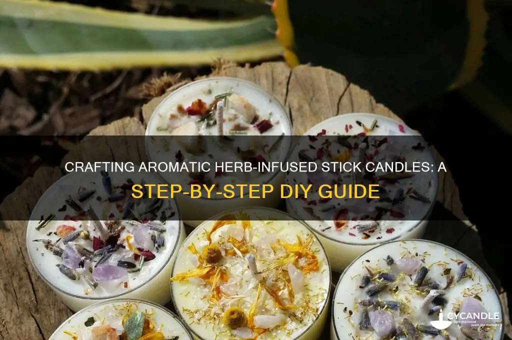 how to make herbs stick candles