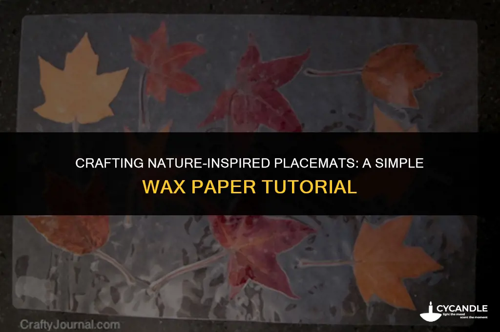 how to make leaf placemats with wax paper