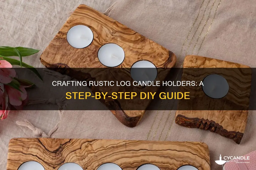 how to make log candle holder