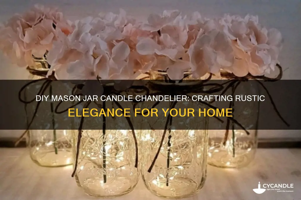 how to make mason jar candle chandelier