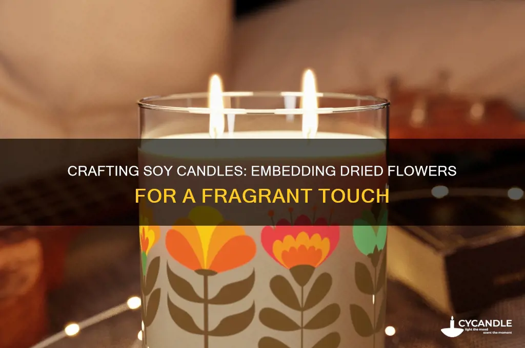 how to make soy candles with flowers on top