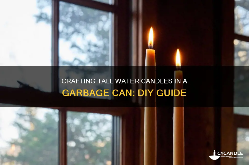 how to make tall water candles in a garbage can