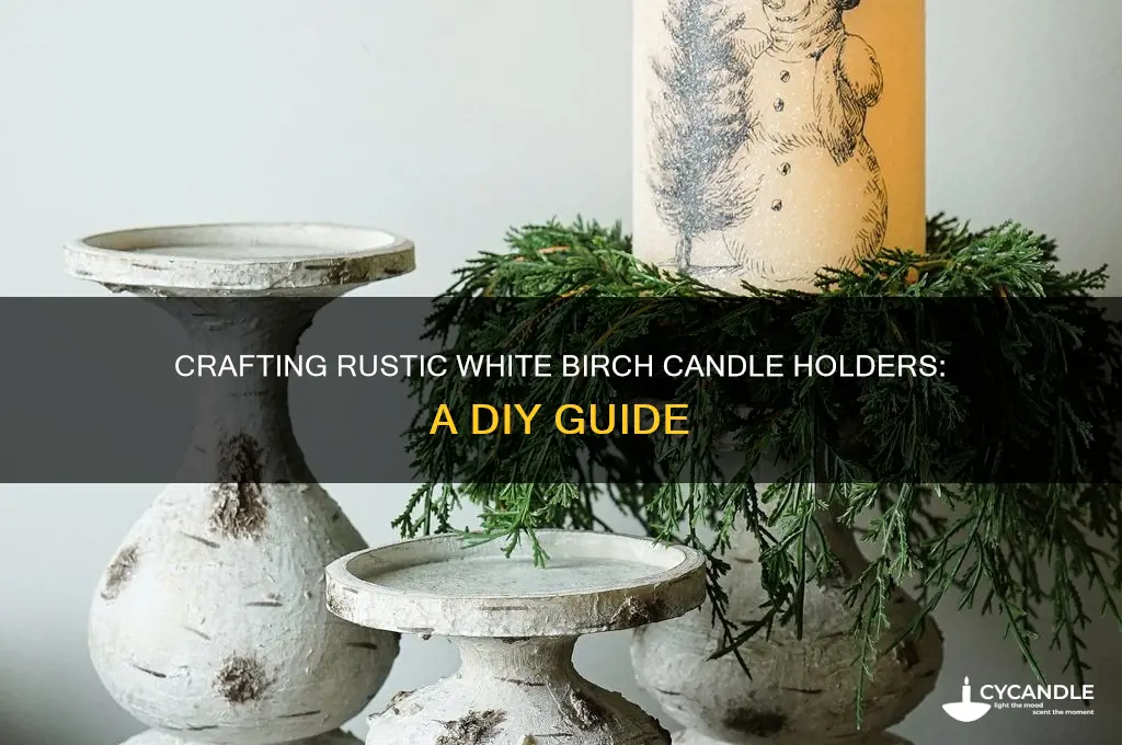 how to make white birch candle holders