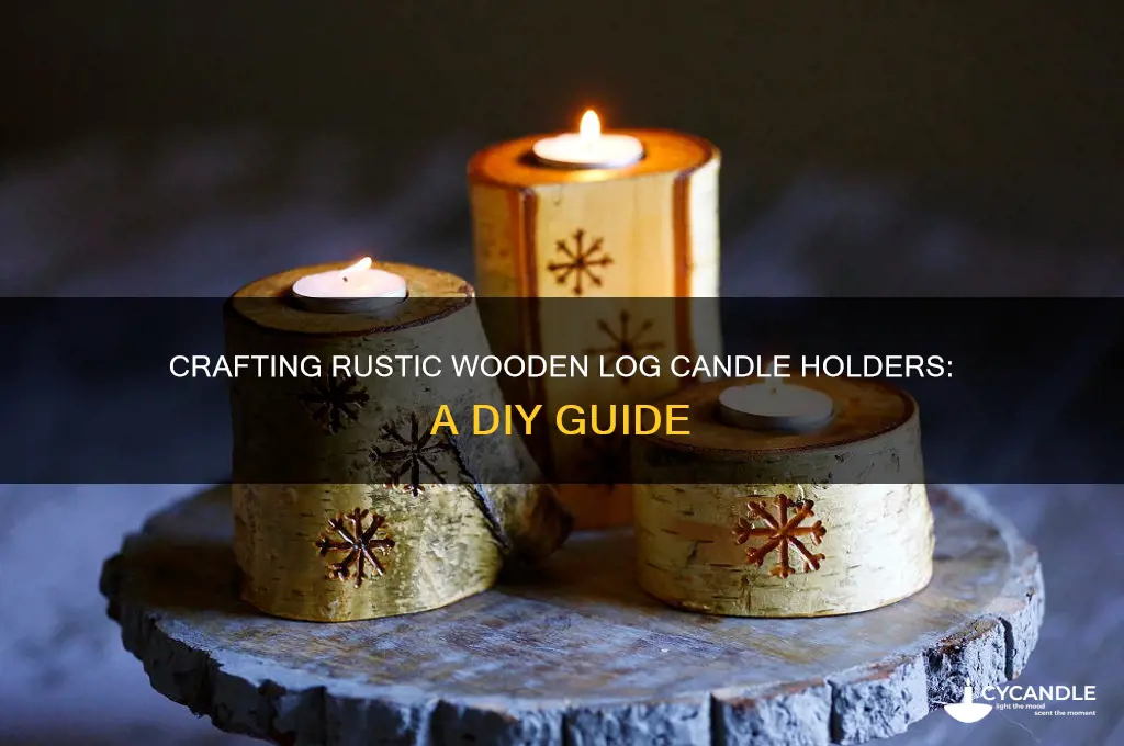 how to make wooden log candle holders