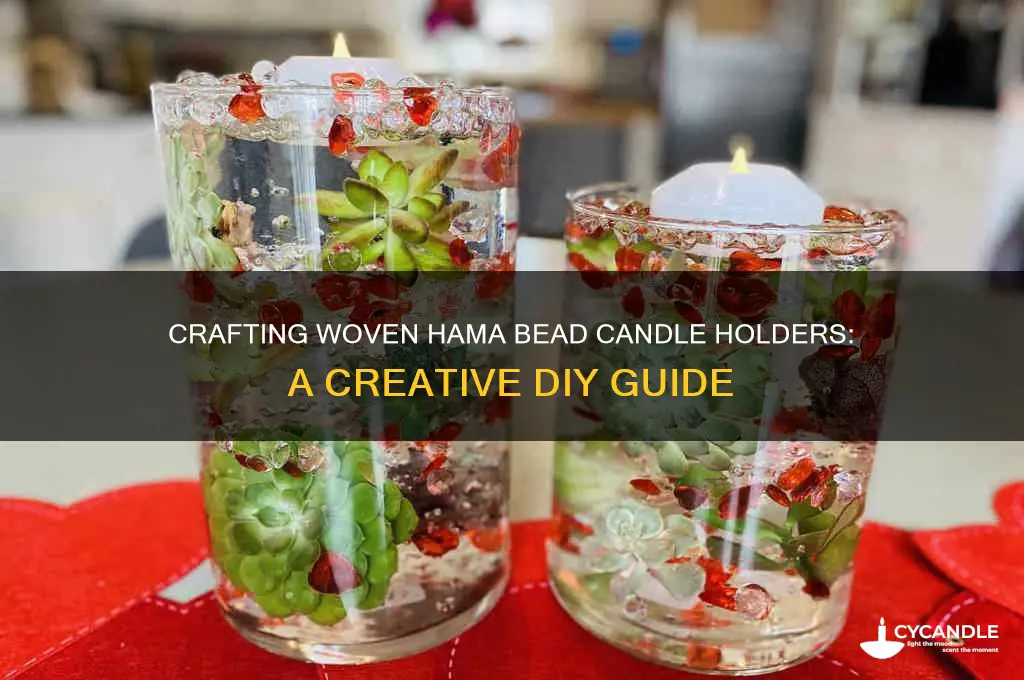 how to make woven hama bead candle holders
