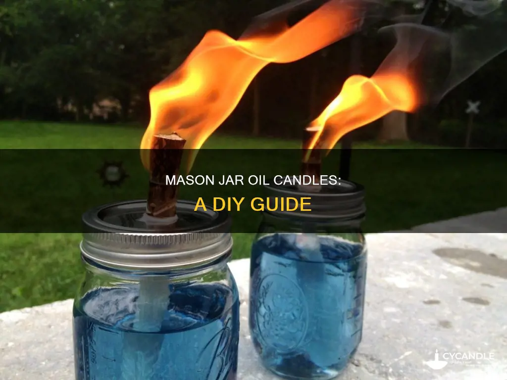 how to mason jar oil candle