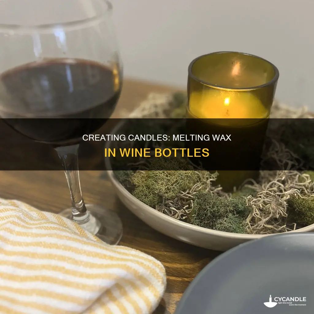 how to melt candles in wine bottles