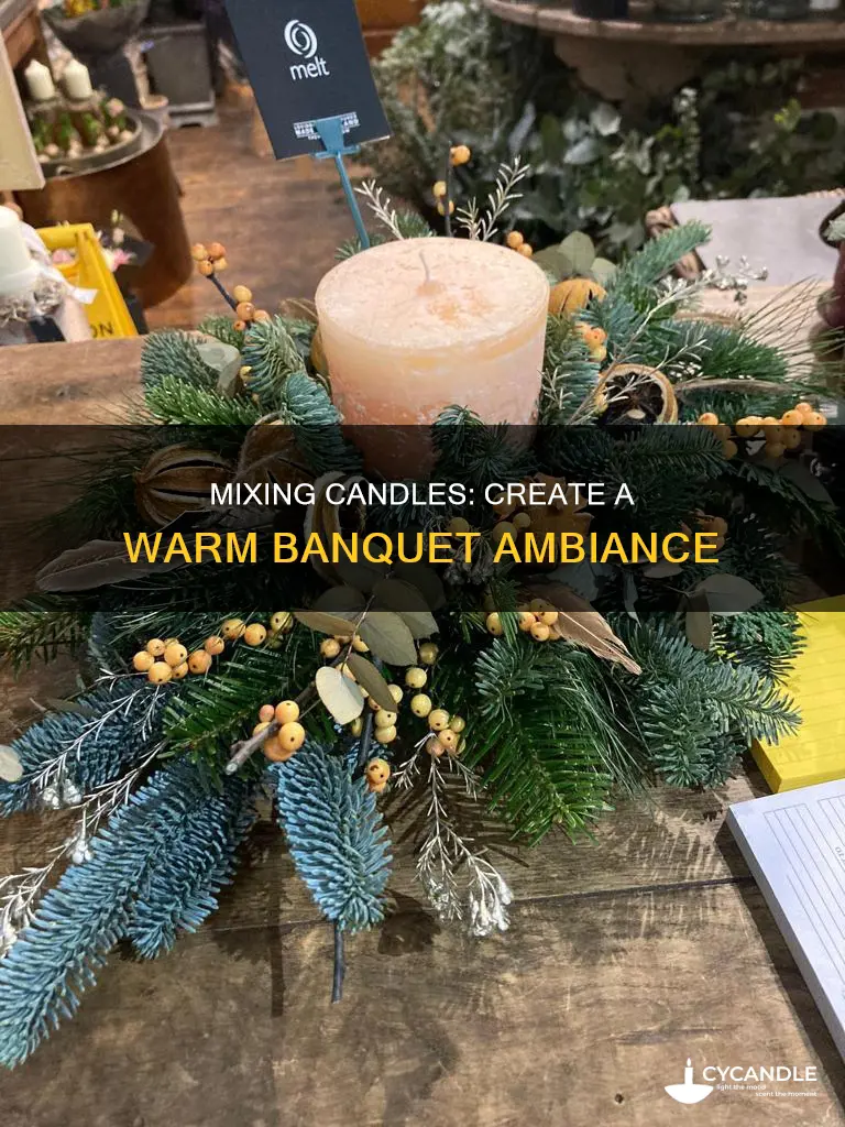 how to mix candles on banquet table