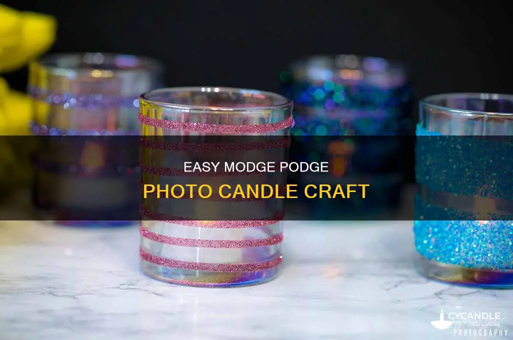 how to modge podge a photo on a candle