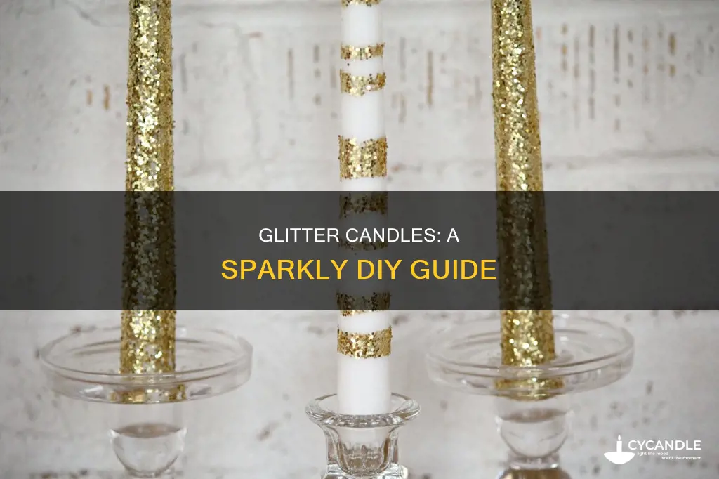 how to paint candles with glitter