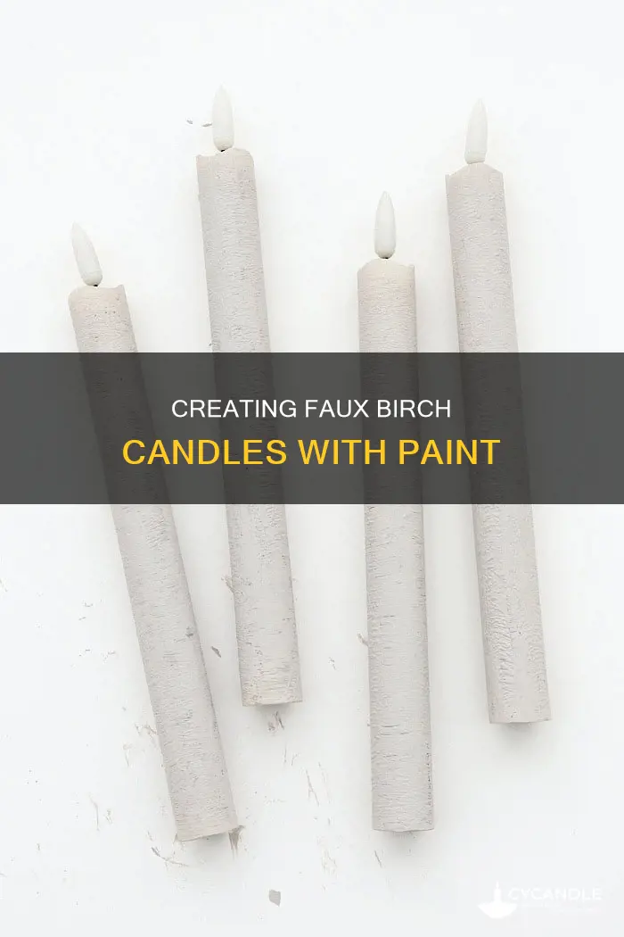 how to paint faux birch candles