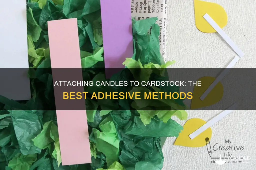 how to paste a candle on cardstock