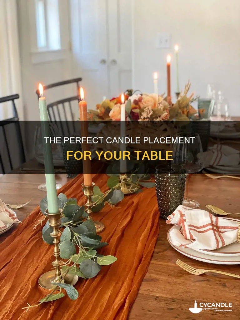 how to place a candle on a table