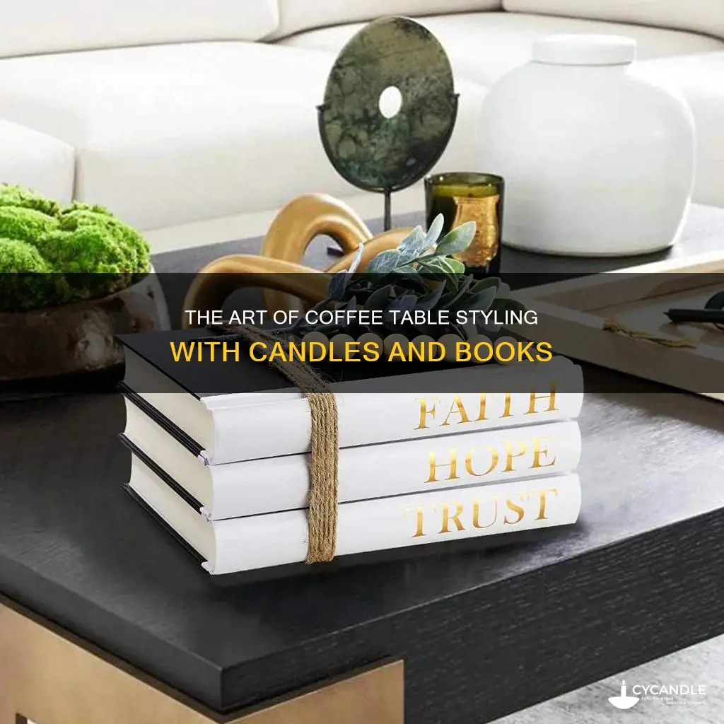 how to place candles and coffee table books