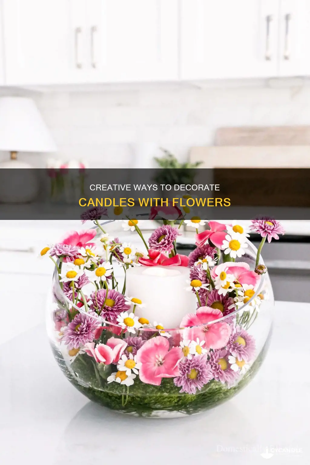 how to place flowers on candles