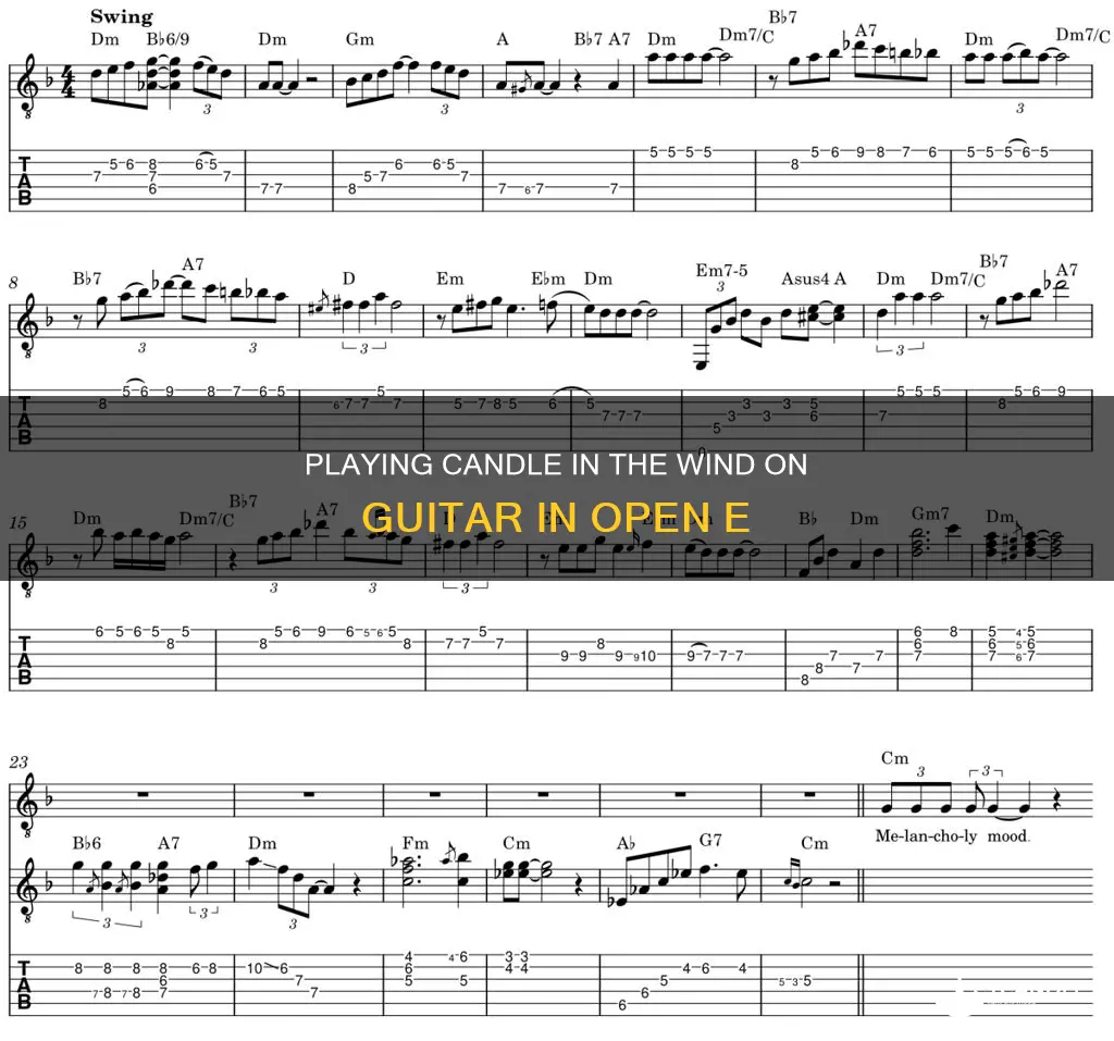 how to play candle in the wind guitar open e