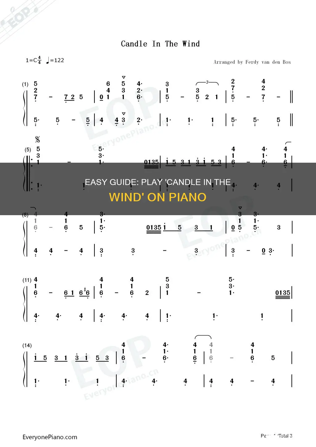 how to play candle in the wind on piano easy