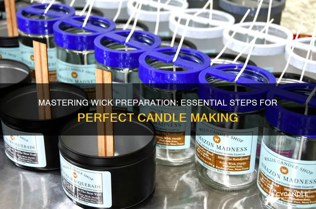 how to prepare wicks for candle making