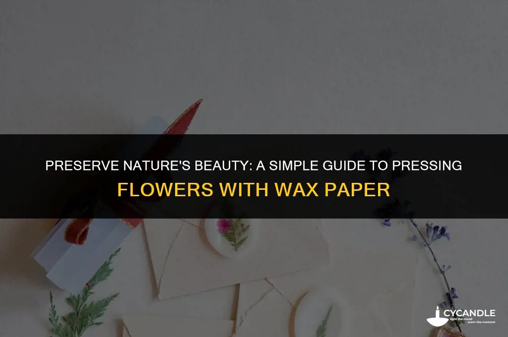 how to press flowers using wax paper