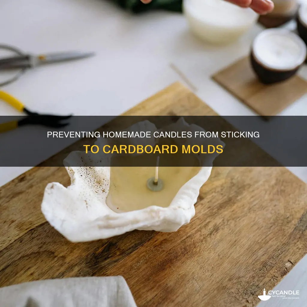 how to prevent homemade candles from sticking to cardboard mold