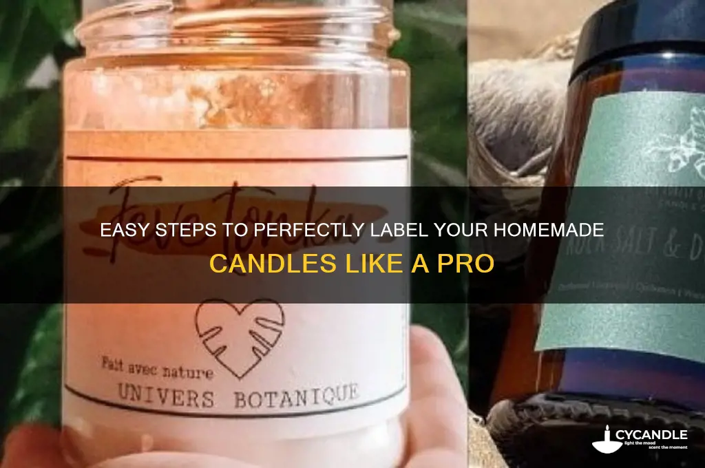 how to put a label on a candle