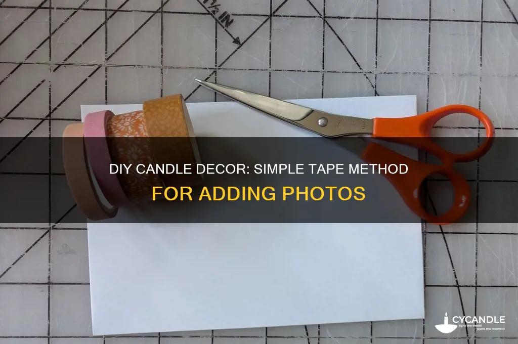 how to put a picture on a candle with tape