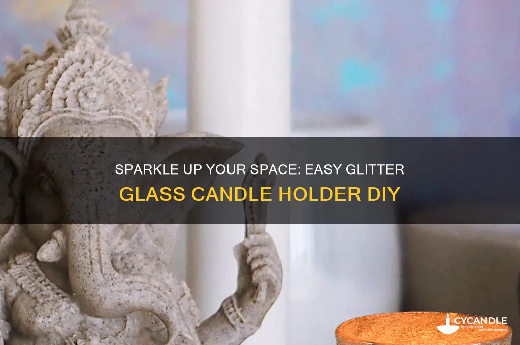 how to put glitter on glass candle holders