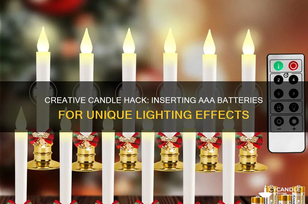how to put triple aaa batteries in candles