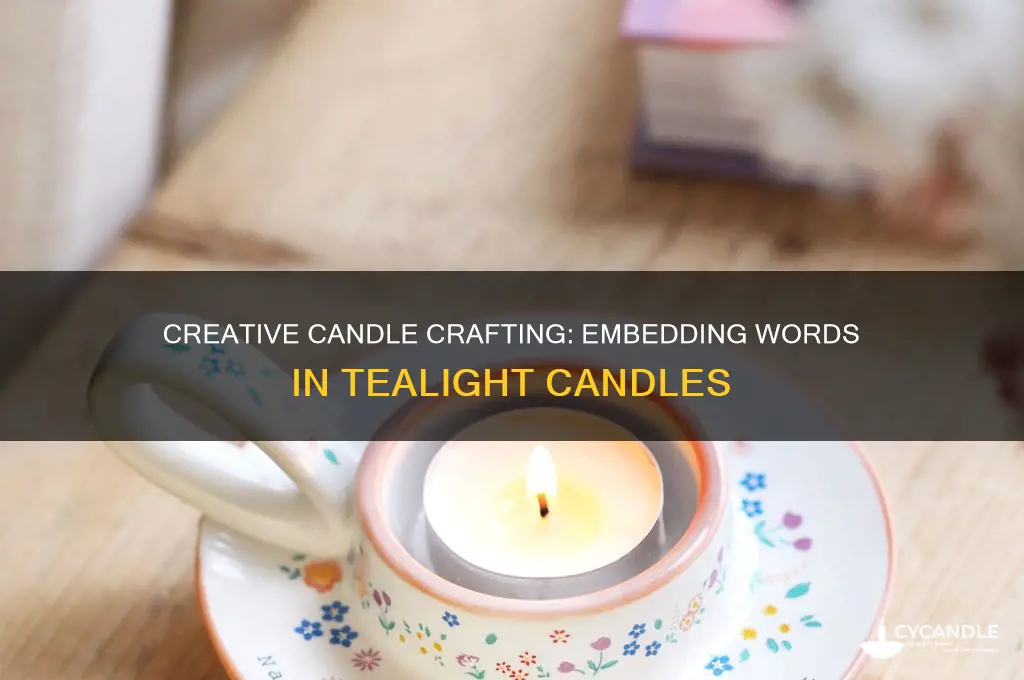 how to put words in a tealight candle