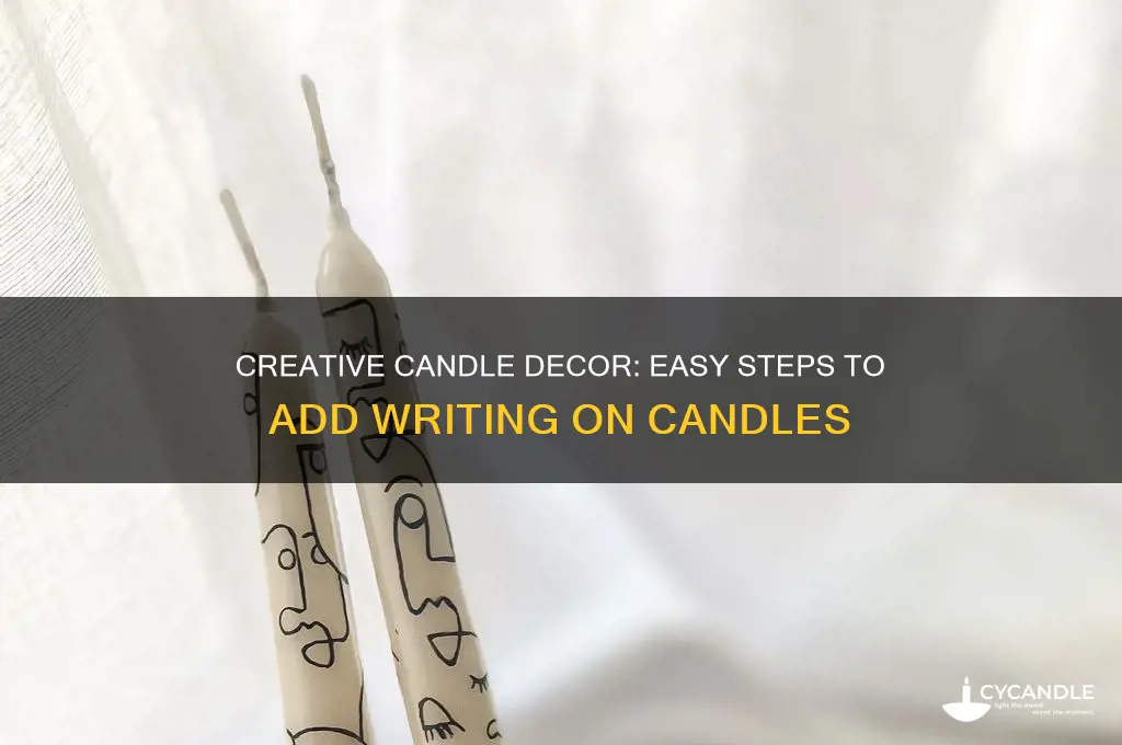 how to put writing on a candle