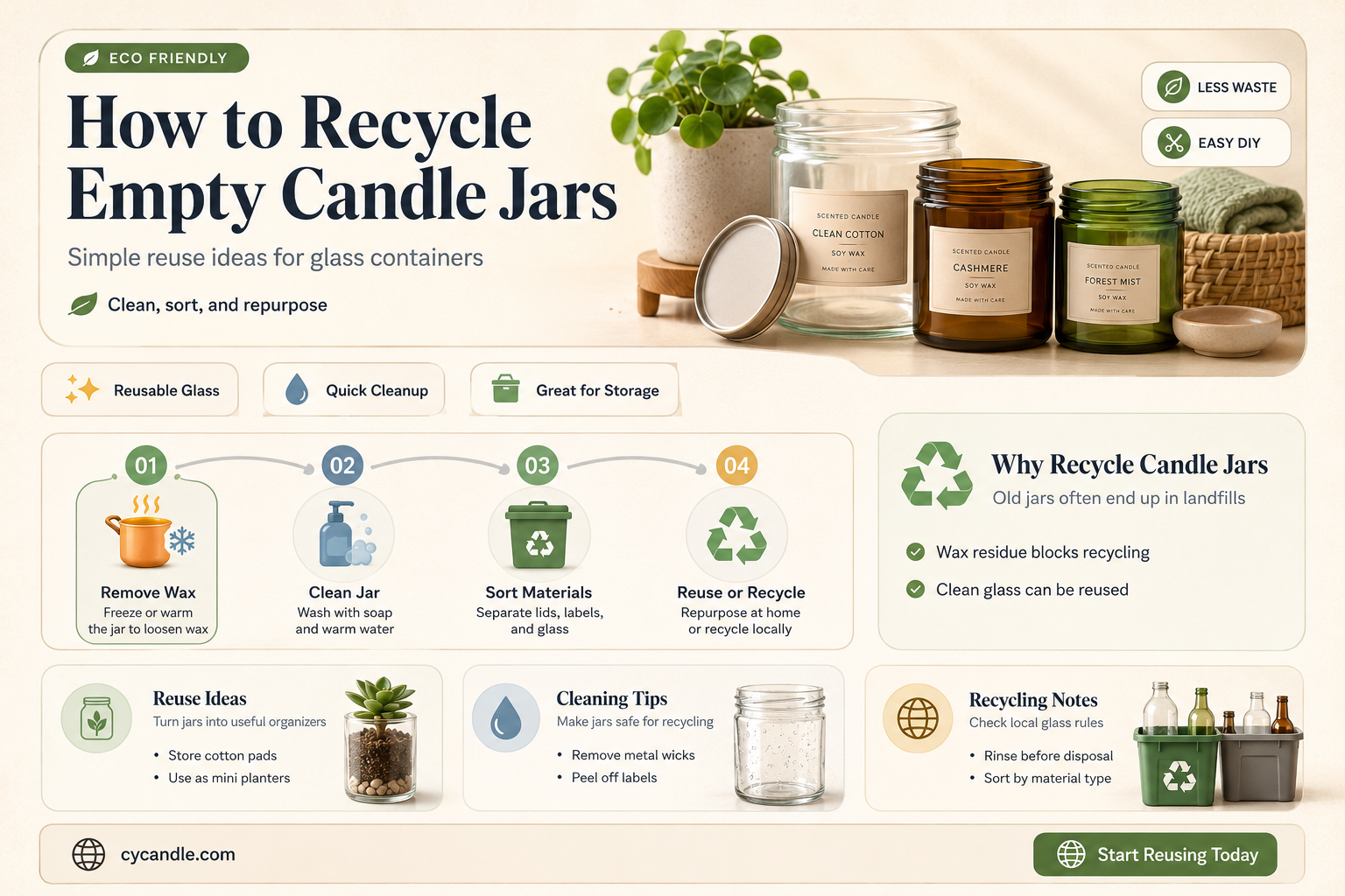 are empty candle jars recyclable