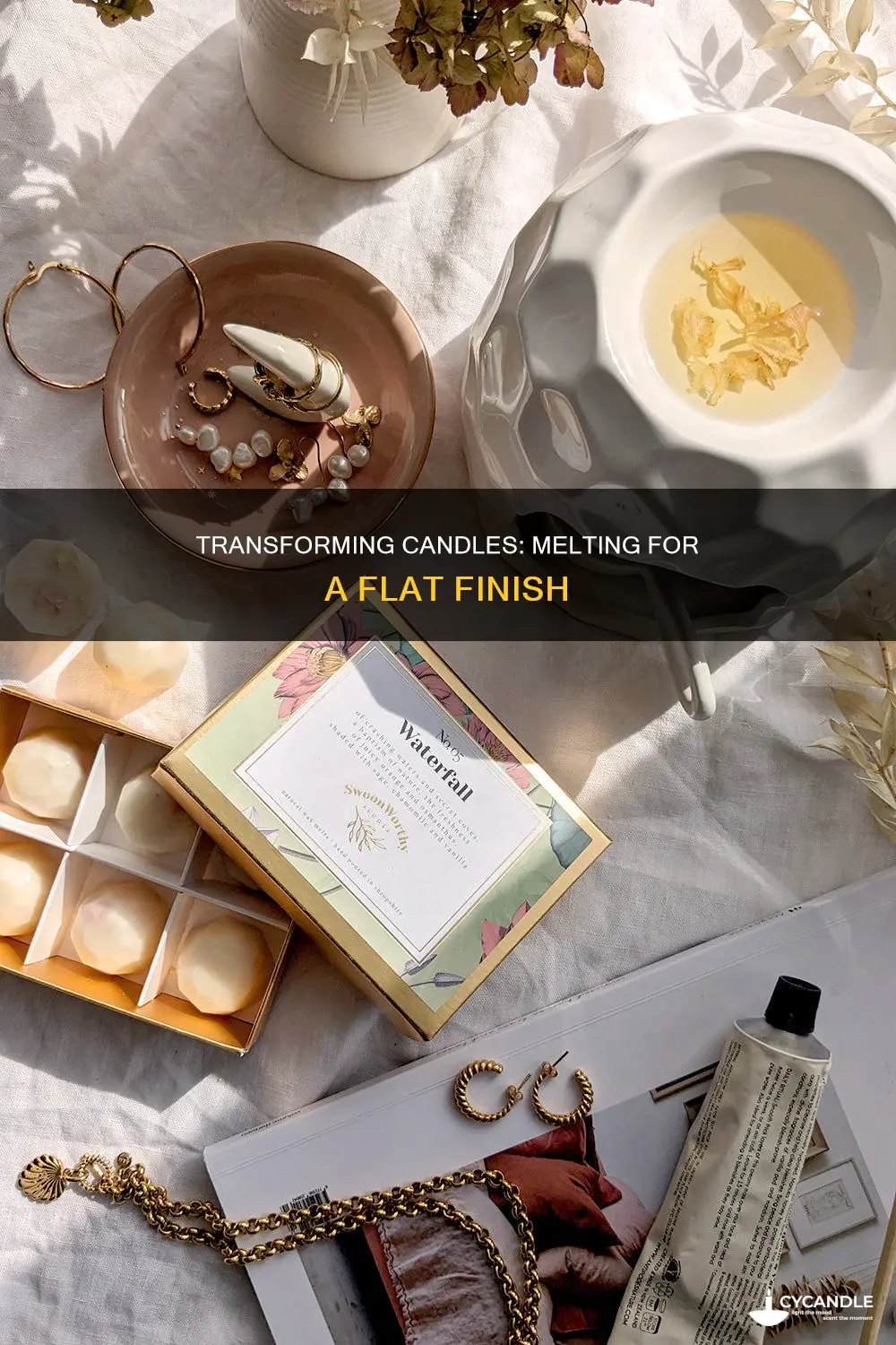 how to remelt candles so they are flat