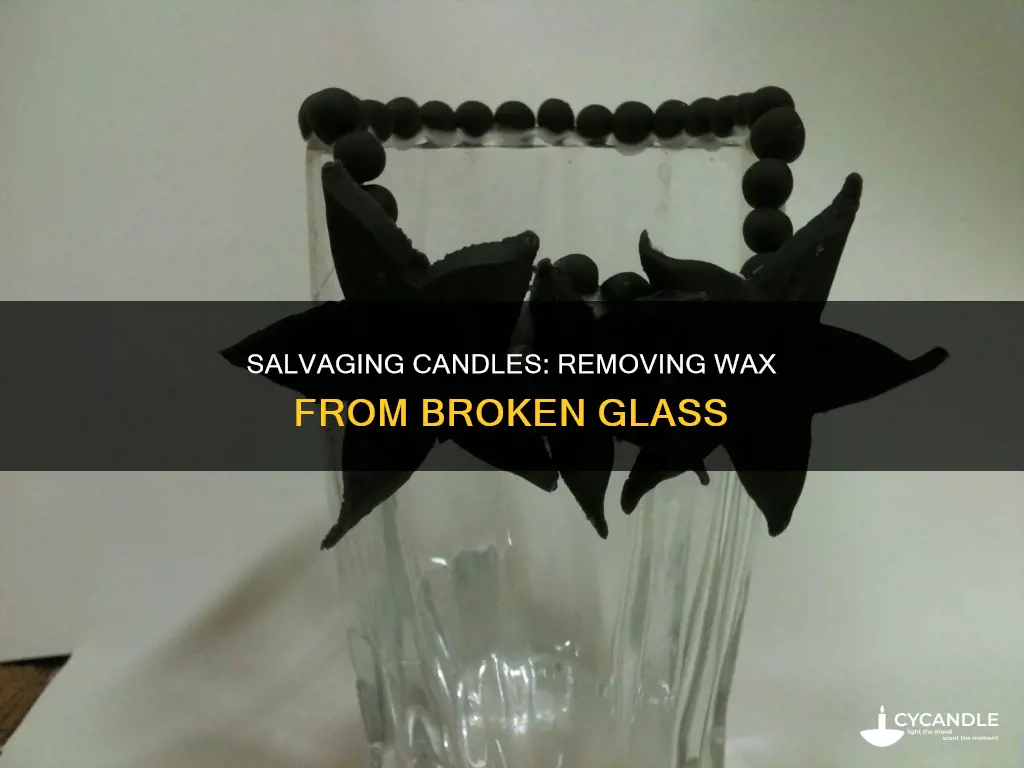 how to remove a candle from a broken glass jar