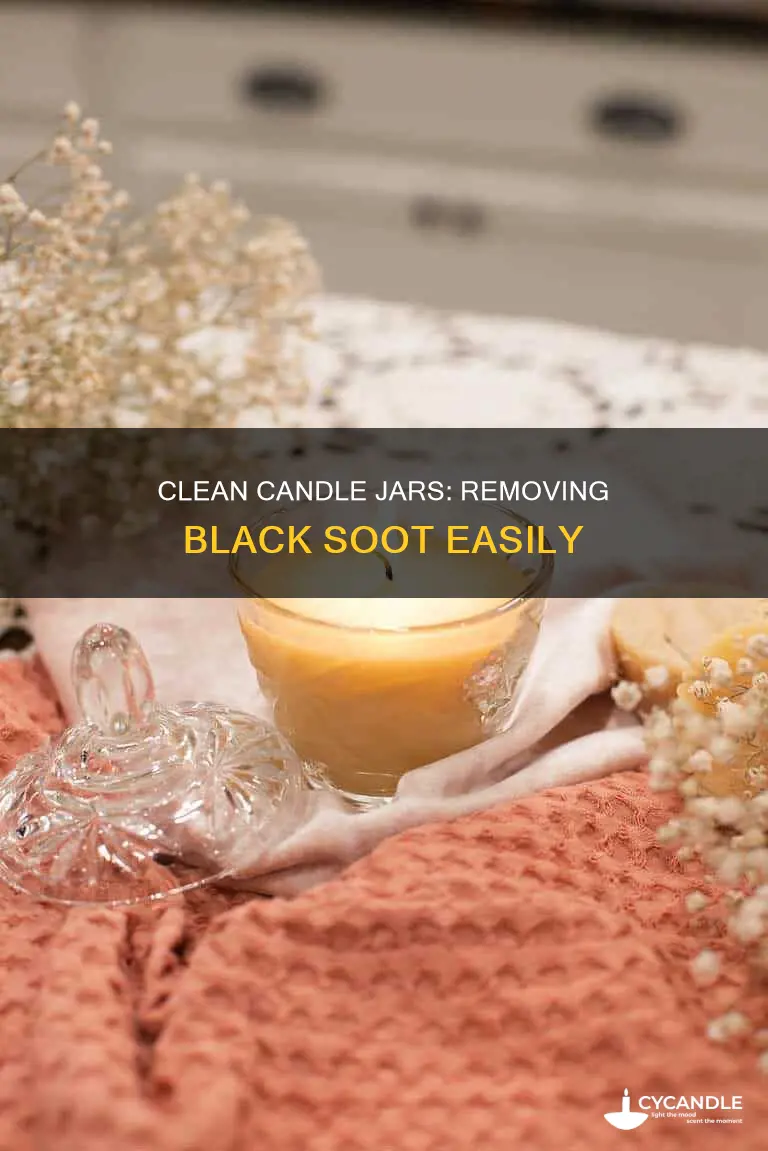 how to remove black soot from candle jar