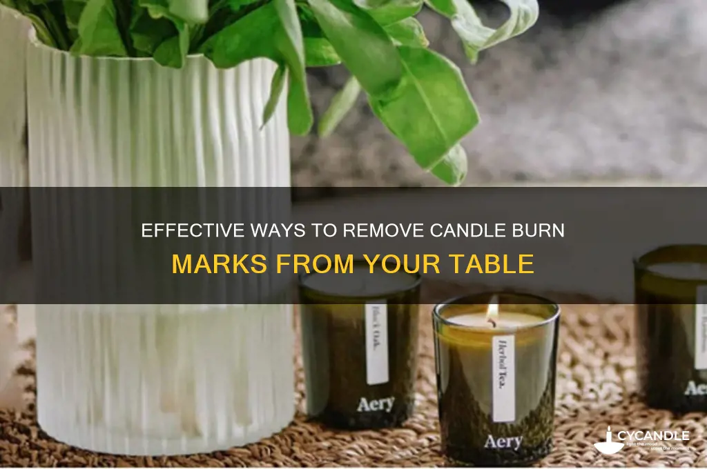 how to remove burn marks from a candle on table