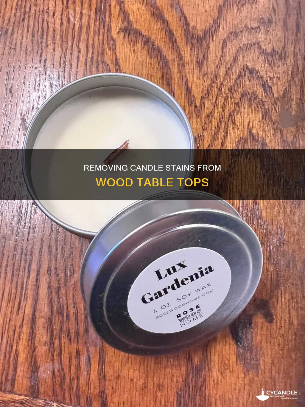 how to remove candle stain from wood table top