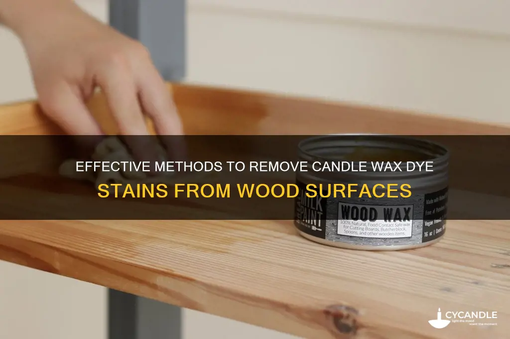 how to remove candle wax dye from wood