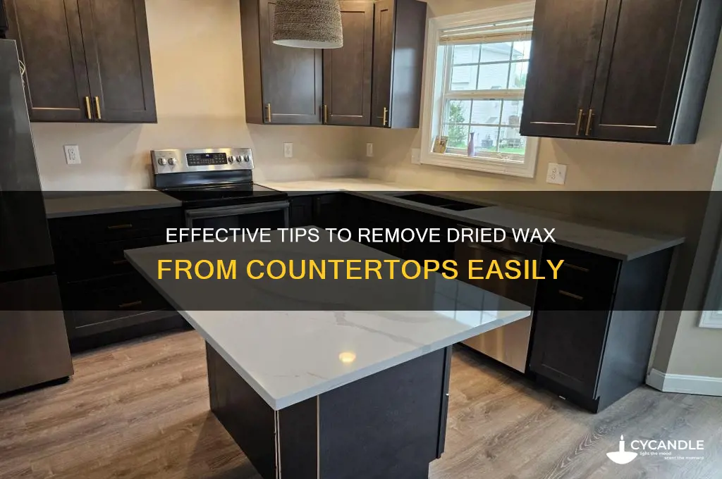 how to remove dried wax from countertop