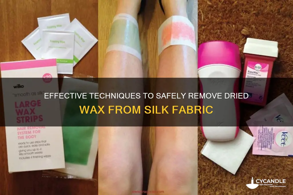 how to remove dried wax from silk