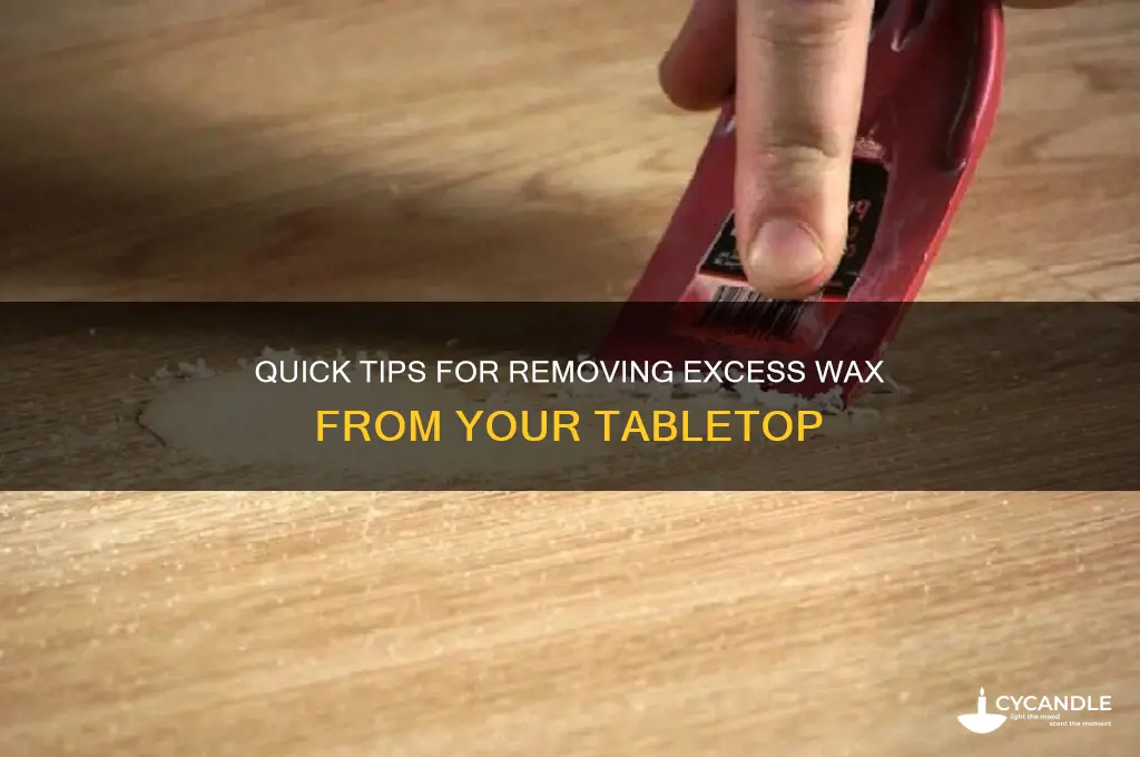 how to remove excess wax from tabletop