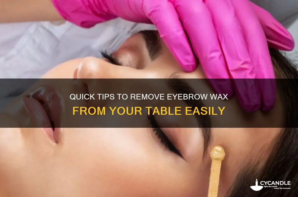 how to remove eye brow wax from table