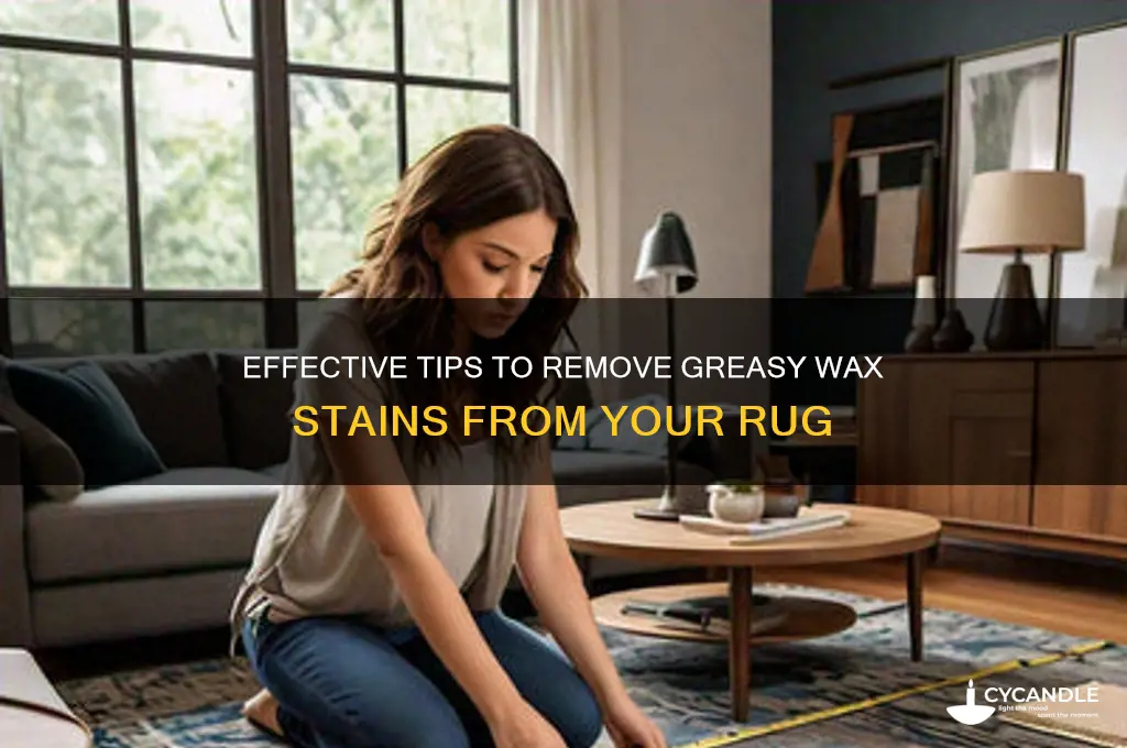 how to remove greasy wax from a rug