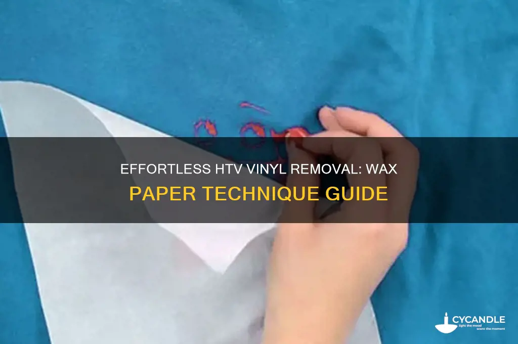 how to remove htv vinyl with wax paper