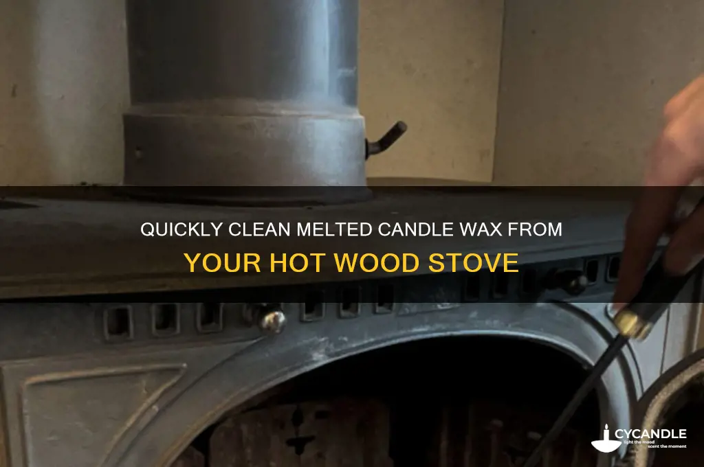 how to remove melted candle wax off hot wood stove
