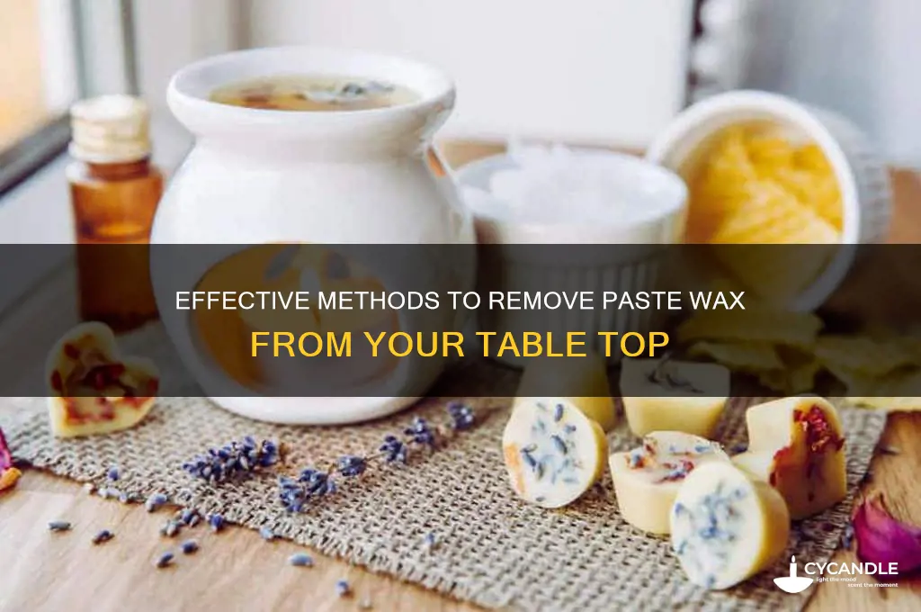 how to remove paste wax from table top